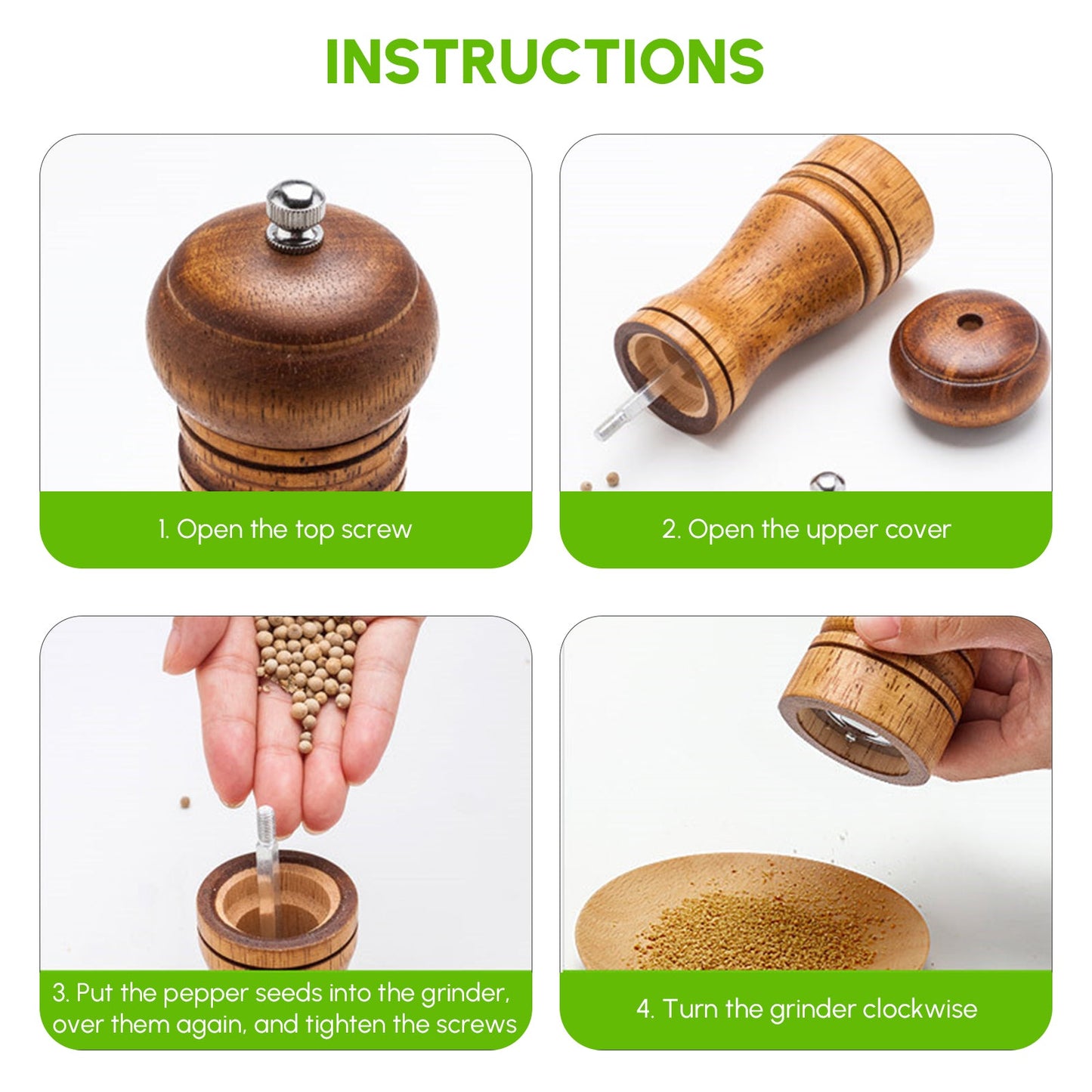 Wooden Pepper/Salt Grinder